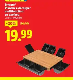 Lidl ERNESTO Planche à découper multifonction en bambou offre