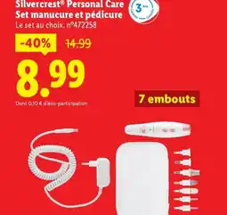 Lidl SILVERCREST Personal Care Set manucure et pédicure offre