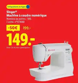Lidl SINGER Machine à coudre numérique offre