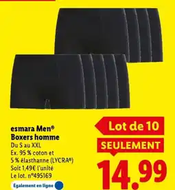 Lidl ESMARA MEN Boxers homme offre