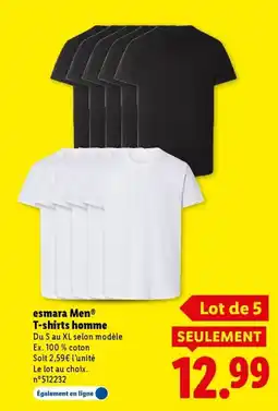 Lidl ESMARA MEN T-shirts homme offre