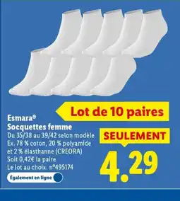 Lidl ESMARA Socquettes femme offre