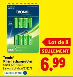 Lidl TRONIC Piles rechargeables offre