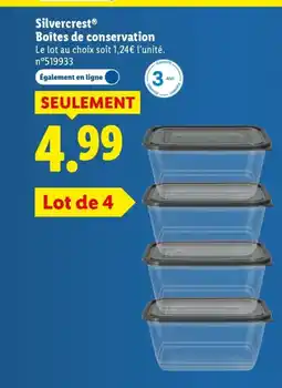 Lidl SILVERCREST Boîtes de conservation offre