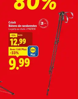 Lidl CRIVIT Bâtons de randonnées offre