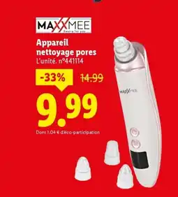 Lidl MAXXMEE Appareil nettoyage pores offre