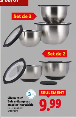 Lidl SILVERCREST Bols mélangeurs en acier inoxydable offre