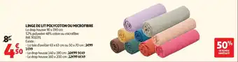 Auchan Linge de lit polycoton ou microfibre offre