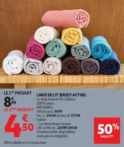 Auchan Linge de lit jersey actuel offre