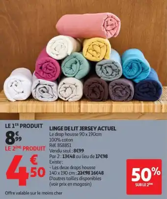 Auchan Linge de lit jersey actuel offre