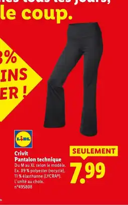 Lidl CRIVIT Pantalon technique offre
