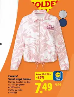 Lidl ESMARA Sweat zippé femme offre