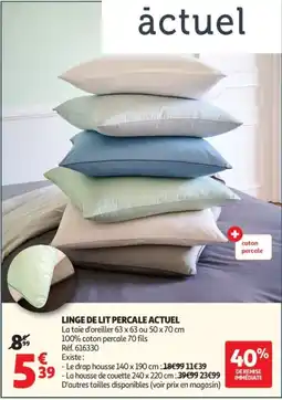 Auchan Linge de lit percale actuel offre