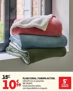 Auchan Plaid coral , sherpa actuel offre