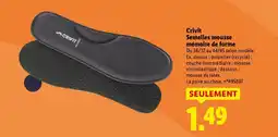 Lidl CRIVIT Semelles mousse mémoire de forme offre