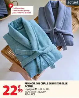 Auchan Peignoir col châle en nid d'abeille actuel offre