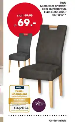 Möbel Martin Stuhl Microfaser anthrazit oder dunkelbraun offre