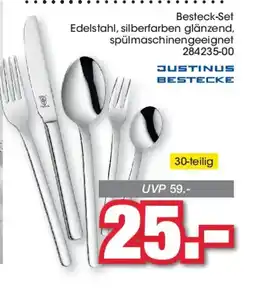 Möbel Martin JUSTINUS BESTECKE Besteck-Set Edelstahl, silberfarben glänzend, spülmaschinengeeignet offre