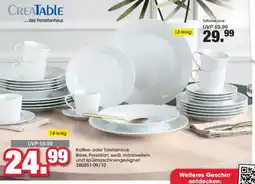 Möbel Martin CREATABLE Kaffee- oder Tafelservice Base, Porzellan, weiß, mikrowellen- und spülmaschinengeeignet offre