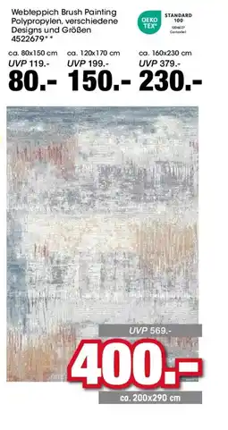 Möbel Martin Webteppich Brush Painting Polypropylen, verschiedene Designs und Größen offre