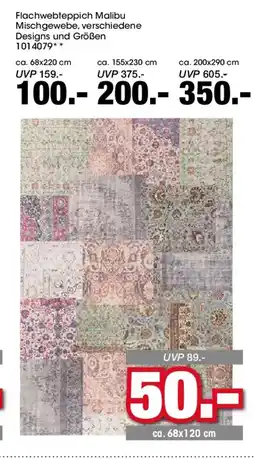 Möbel Martin Flachwebteppich Malibu Mischgewebe, verschiedene Designs und Größen offre
