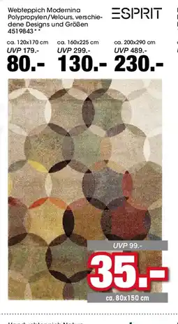 Möbel Martin Webteppich Modernina Polypropylen/Velours, verschie- dene Designs und Größen offre