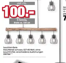 Möbel Martin Leuchten-Serie Holz/Metall schwarz, E27-40 Watt, ohne Leuchtmittel, verschiedene Ausführungen offre