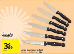 Carrefour Market Lot de 6 Couteaux à steak offre