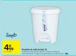 Carrefour Market Poubelle de salle de bain 3L offre