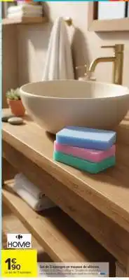 Carrefour Market Set de 3 éponges offre