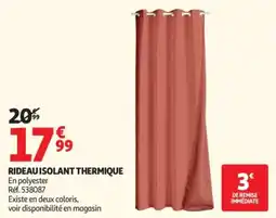 Auchan Rideau isolant thermique offre