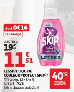 Auchan Lessive liquide couleur protect skip offre