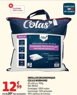 Auchan Oreiller ergonomique colas normand offre