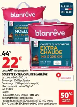 Auchan Couette extra chaude blanrêve offre