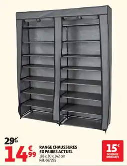 Auchan Range chaussures 50 paires actuel offre