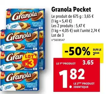 Lidl Granola pocket offre
