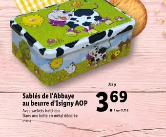 Lidl Sablés de l'abbaye au beurre d'isigny aop offre