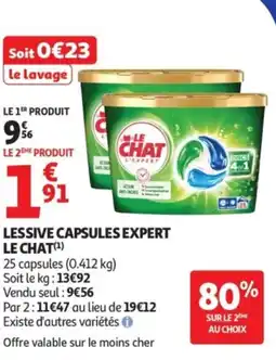 Auchan Lessive capsules expert le chat offre