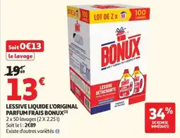 Auchan Lessive liquide l'original parfum frais bonux offre