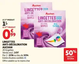 Auchan Lingettes anti-décoloration auchan offre