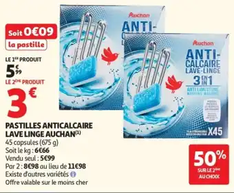 Auchan Pastilles anticalcaire lave linge auchan offre