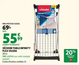 Auchan Séchoir table infinity flex vileda offre