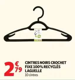 Auchan Cintres noirs crochet fixe 100% recyclés laguelle offre