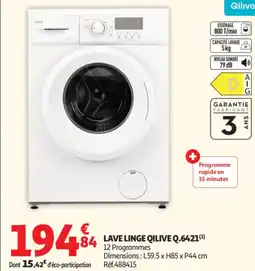 Auchan Lave linge qilive q.6421 offre
