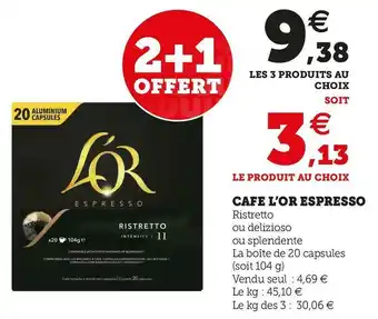 U Express L’or cafe espresso offre