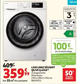 Auchan Lave linge séchant € qilive q.6246 offre