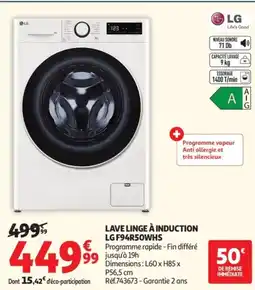 Auchan Lave linge à induction lg f94r50whs offre