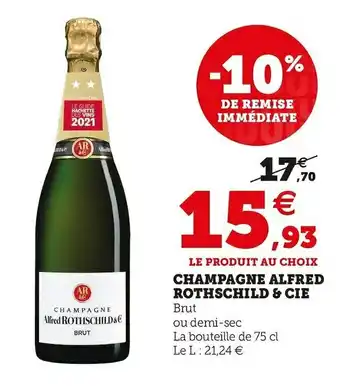 U Express Alfred rothschild & cie champagne offre