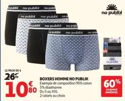 Auchan Boxers homme no publik offre