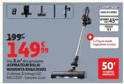 Auchan Aspirateur balai rowenta rh6a35wo offre